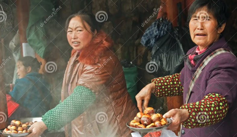eating chestnuts china